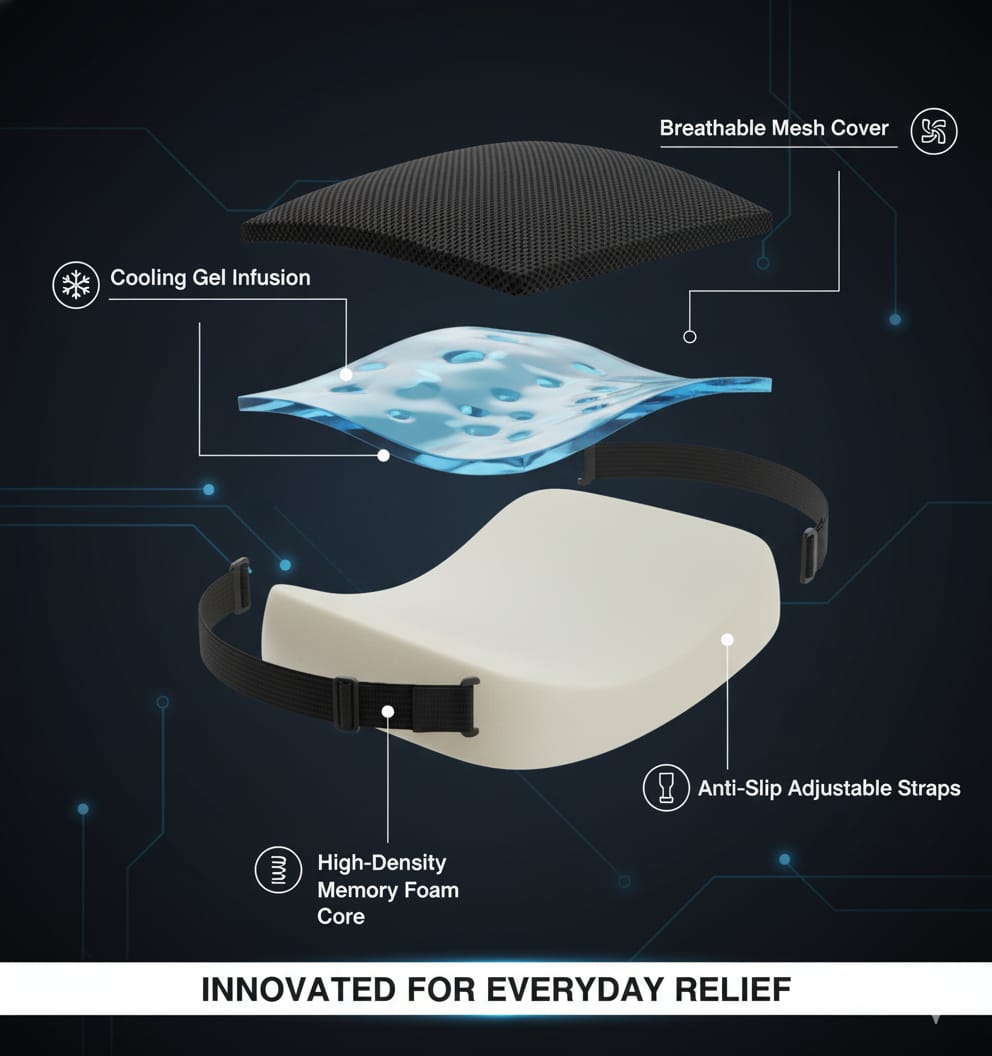 Fridup Back Support Cushion for Home & Office