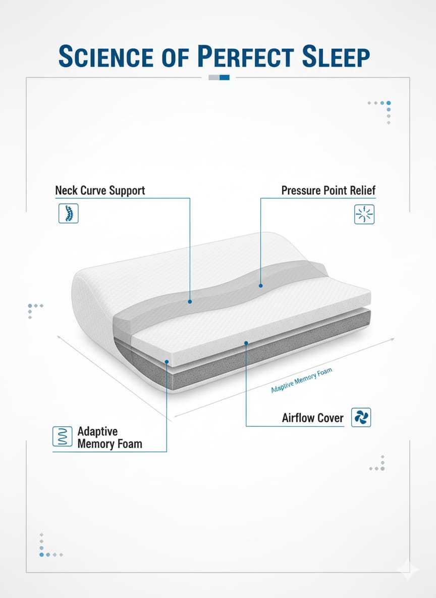 Fridup Memory Foam Contour Pillow