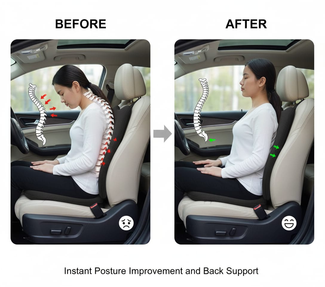Fridup Car Back Rest Cushion