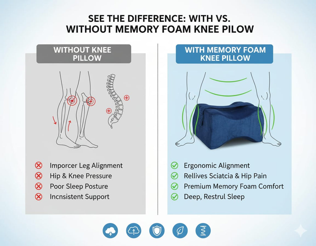 Fridup Memory Foam Knee Pillow