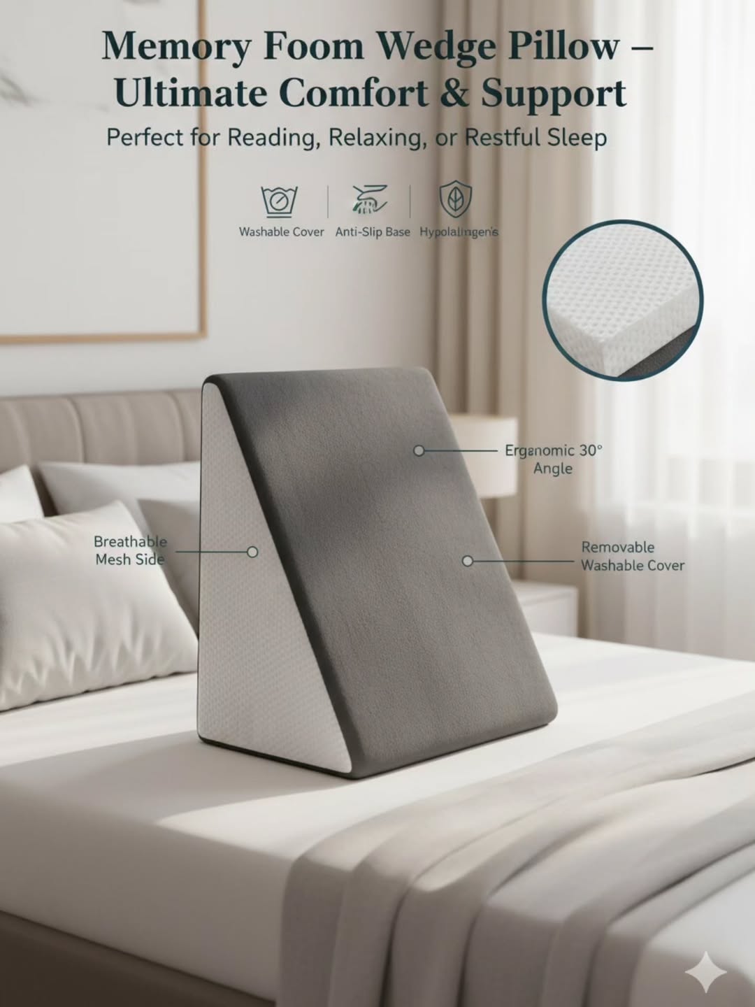 Fridup Bed Wedge Cushion