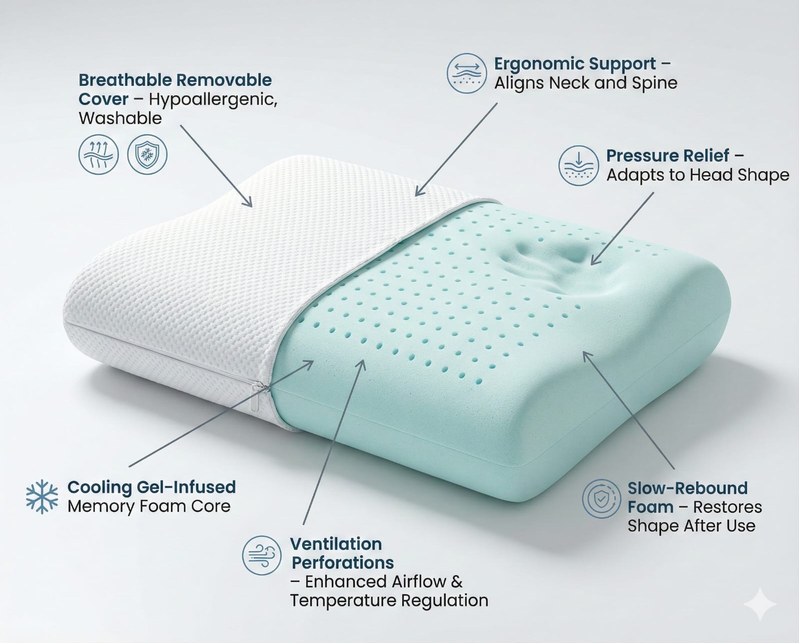 Fridup Memory Foam Standard Gel Pillow