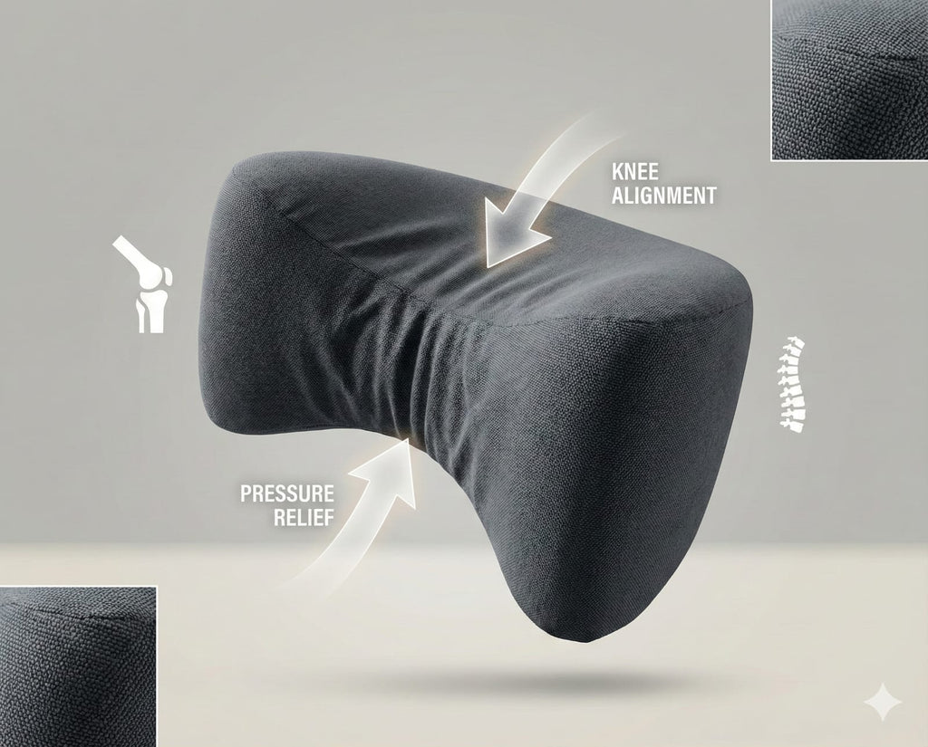 Fridup Knee Pillow - Ergonomic Memory Foam for Side Sleepers