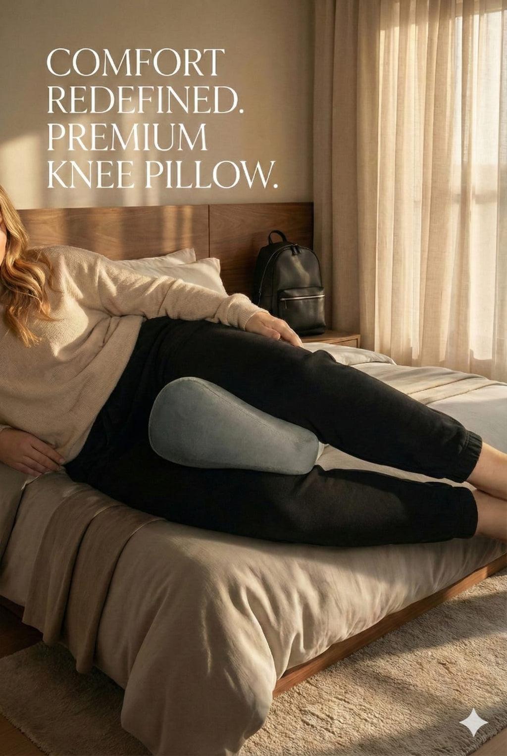 Fridup Knee Pillow - Ergonomic Memory Foam for Side Sleepers