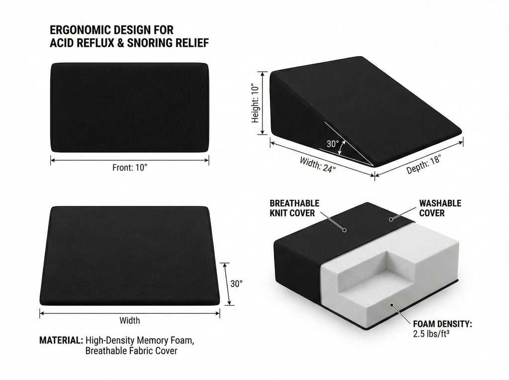 Fridup Bed Wedge Pillow Black