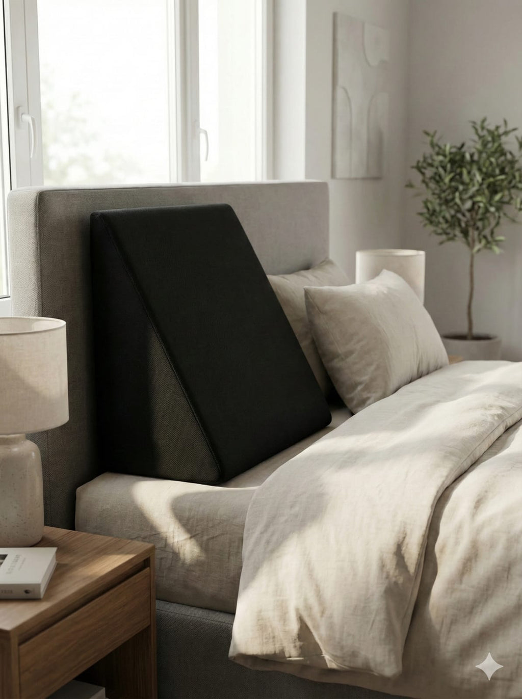 Fridup Bed Wedge Pillow Black