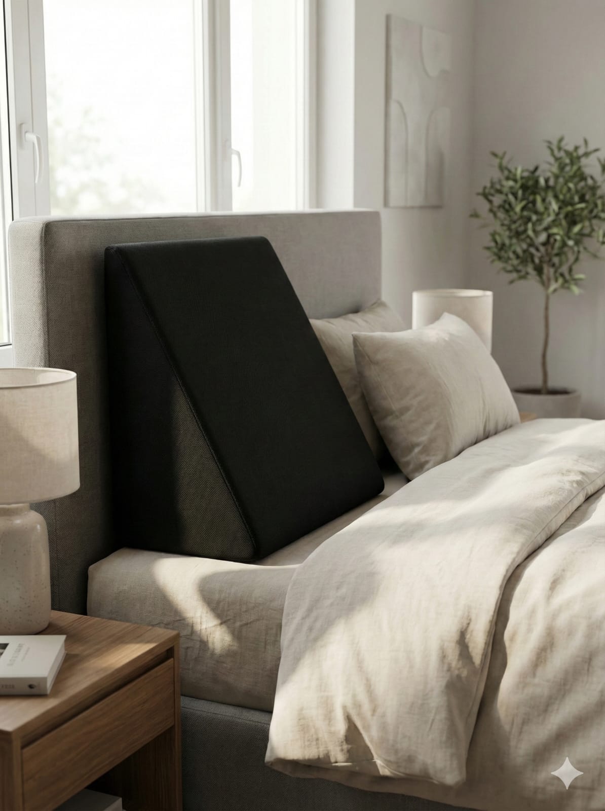 Fridup Bed Wedge Pillow Black