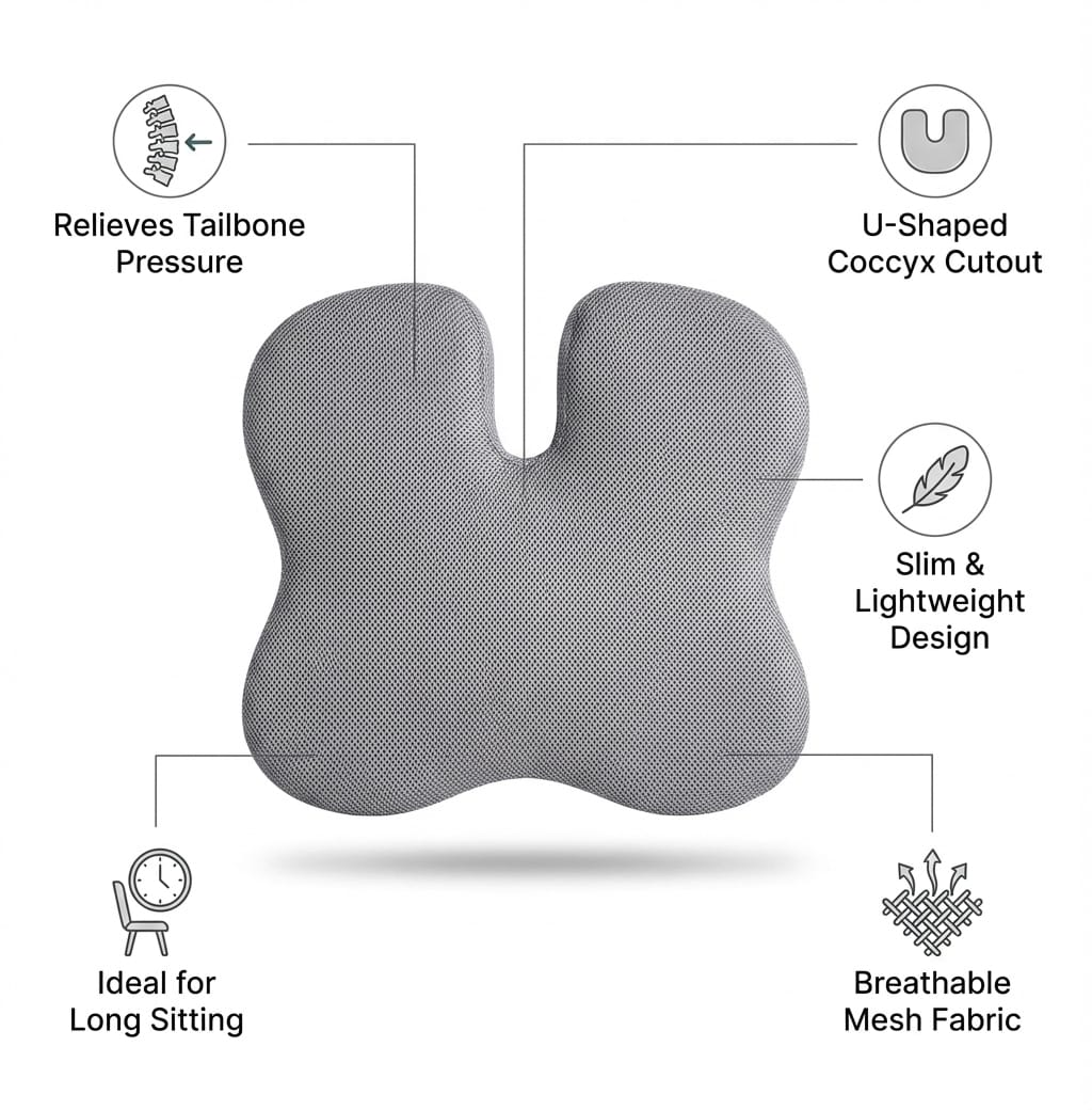 Fridup Car Coccyx Cushion Grey