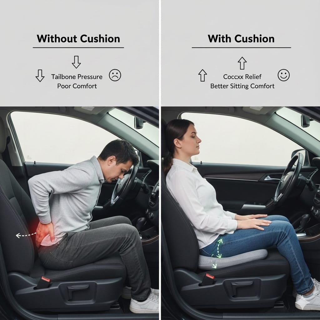 Fridup Car Coccyx Cushion Grey