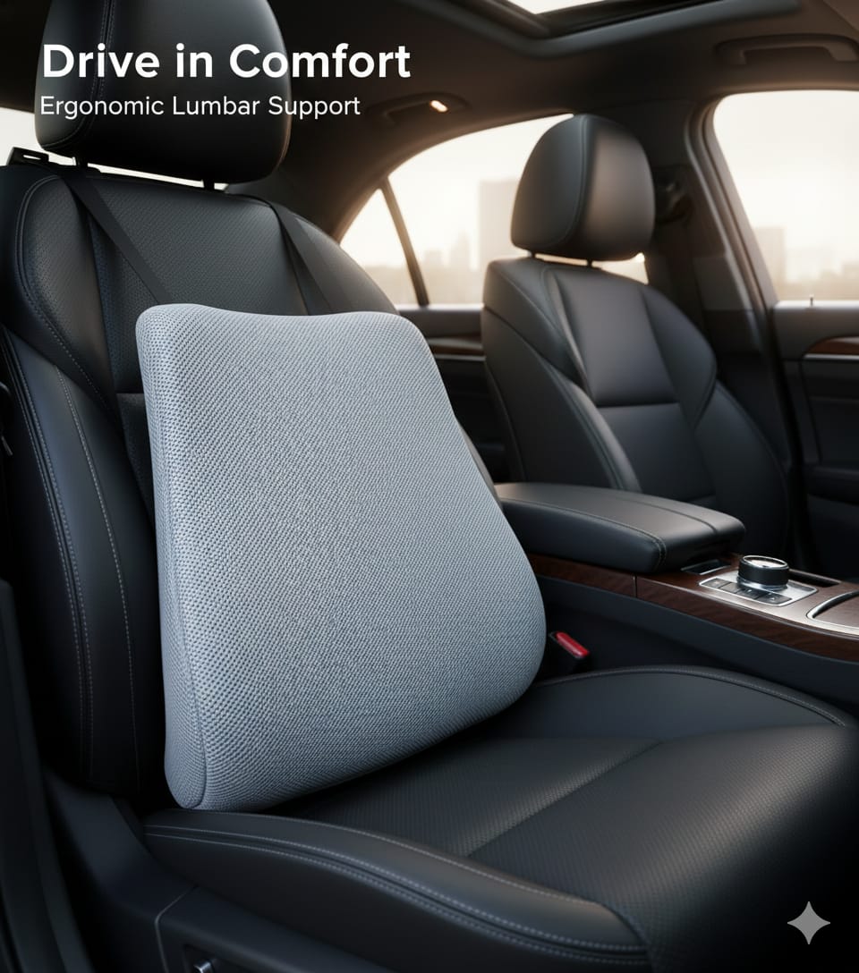 Car Backrest Cushion – Lumbar Support for Long Drives