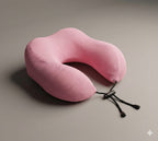Travel Neck Pillow Pink – Memory Foam Support for Flights & Road Trips