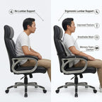Chair Backrest Cushion Grey – Lumbar Support for Office & Home
