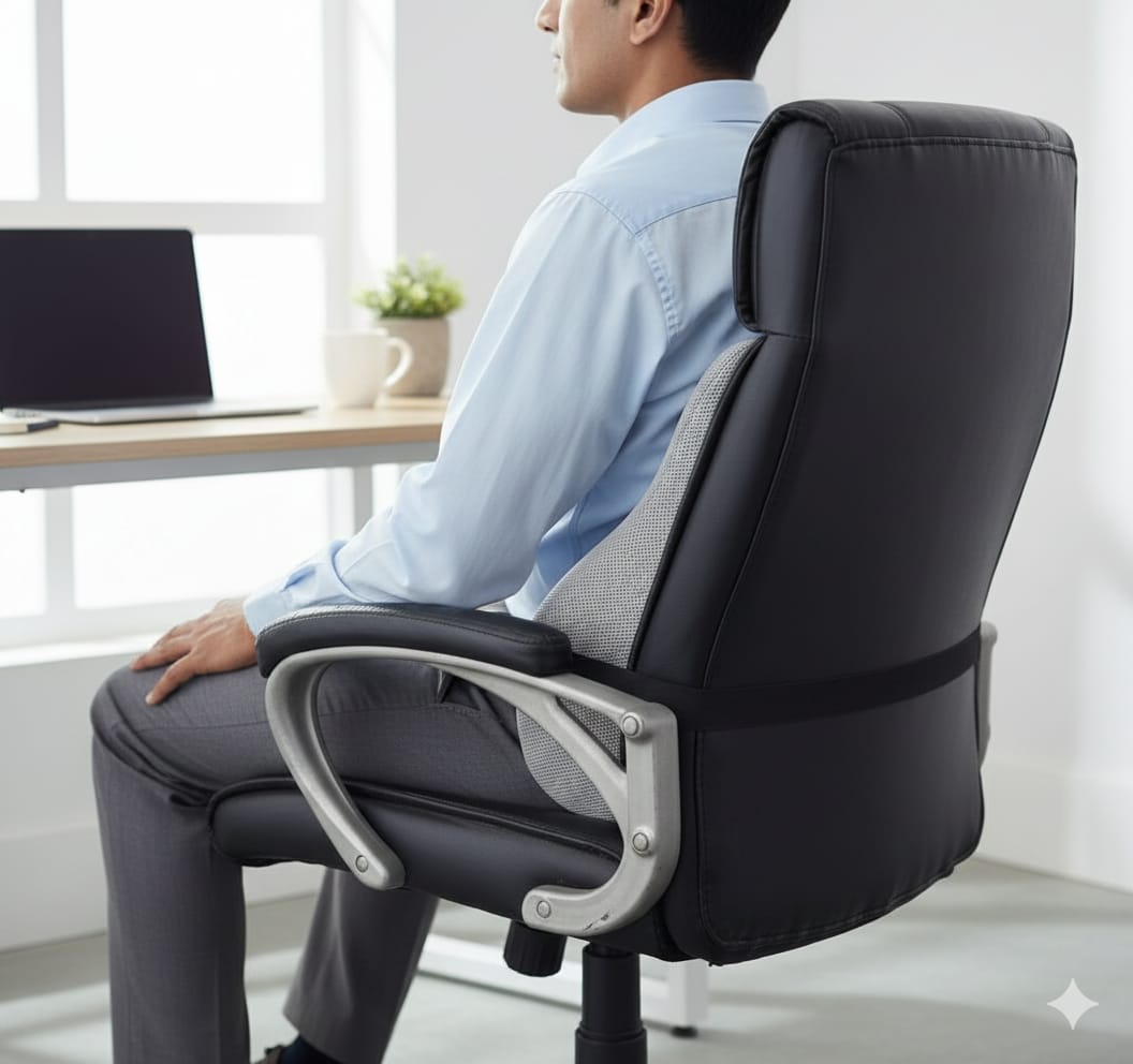 Chair Backrest Cushion Grey – Lumbar Support for Office & Home
